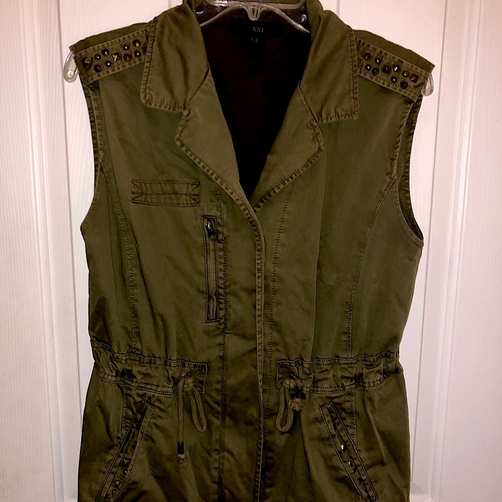 Army Green Stylish Vest from Forever 21